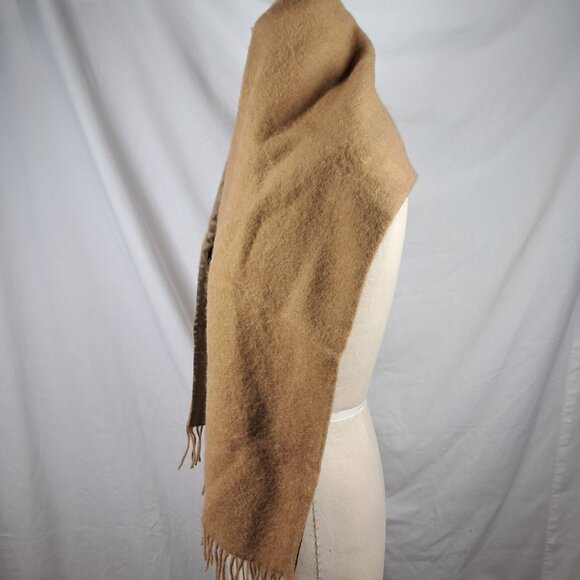Giorgio Armani Made in Italy 2 Sided Tan Winter Muffler Scarf - Picture 2 of 8